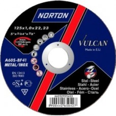 Отрезной круг по нержавеющей стали/металлу Norton Vulcan, 125x1x22,23мм, A60S-BF41