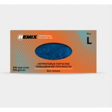 Перчатки нитриловые REMIX PROFESSIONAL  EXCLUZIVE LINE  (повышенной прочности, стойкие к растворителям, синие) (100 шт.)