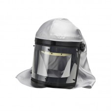 SATA Защитная маска с твёрдым стеклом повышенного класса защиты и серым капюшоном, индустриальная версия